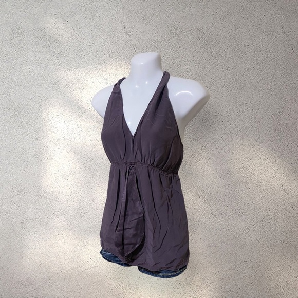 !! DO NOT BUY !! Tea & Honey Deep Purple Flowy Silky Top - Picture 2 of 3